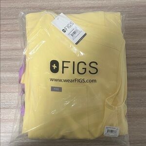 Figs Limited Edition Rafaela Wide Leg Jumpsuit in Butter Yellow. Size Small Tall